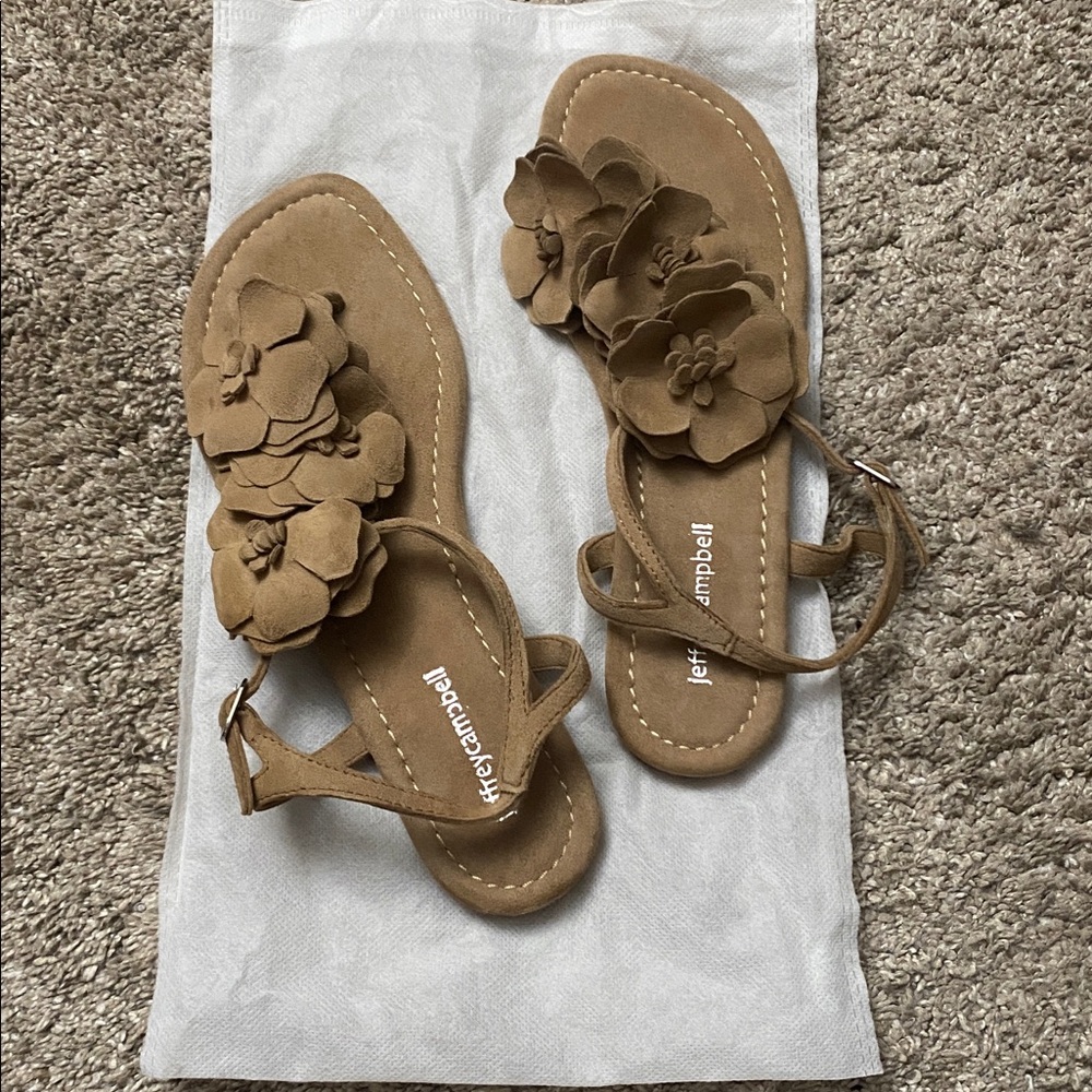 Jeffrey Campbell Brown Floral Sandals